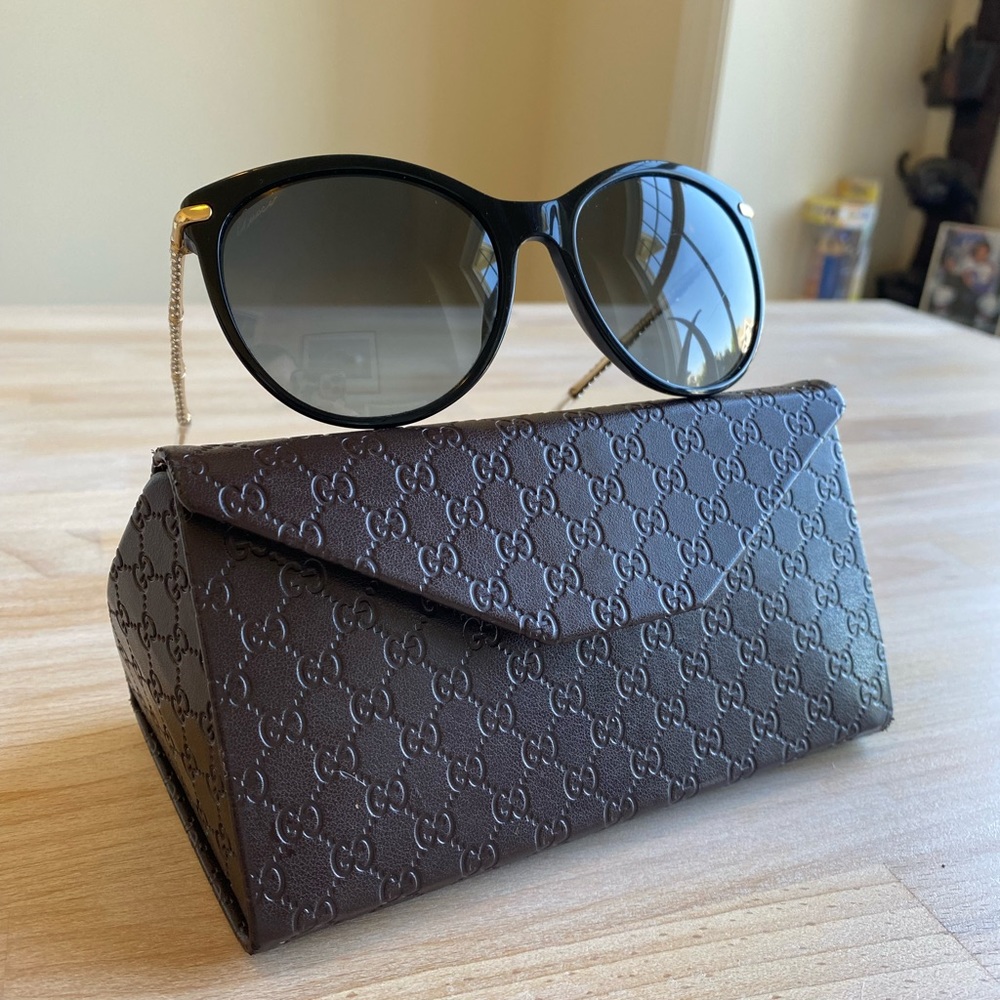 Authentic Gucci Black Rhinestone Sunglasses